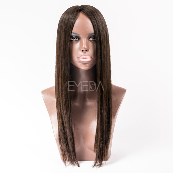 Middle part human hair lace front wigs YJ87